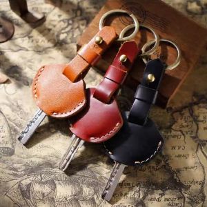 Cowhide Key Cover Car Keychain Unique Customized Creative Gift (Key Not Included)
