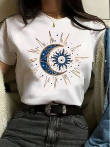 Womens Loose Short Sleeve Shirt Eye Print Street Style Casual Top round Neck Short Sleeve T-Shirt Summer Fashion Ladies Tee