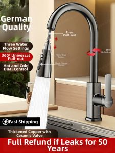 JIAYUN | Pull-out Rotatable Pressurized Splash-proof Hot and Cold Faucet