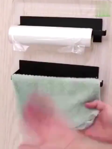 Kitchen Tissue Holder Under Cabinet Paper Roll Rack Self Adhesive Towel Holder Tissue Hanger