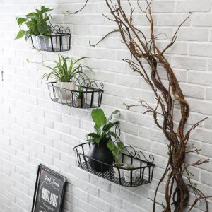 ชั้นวางดอกไม้ห้องนั่งเล่นชั้นวางกระถางดอกไม้เหล็กดัดแขวนผนังชั้นวางดอกไม้สีเขียวระเบียงเรียบง่ายชั้นวางพืชราวบันไดชั้นวางดอกไม้