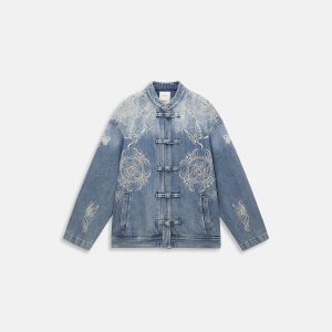 Ochirly | Chinese Style Embroidered Denim Jacket