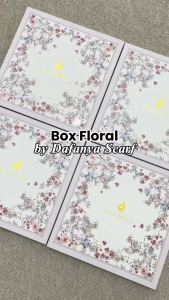 [BOX SAJA] 𝐃𝐀𝐅𝐀𝐍𝐘𝐀 - Exclusive Hard Box Motif Bunga Kotak Putih Hampers Kado Premium