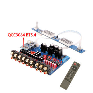 YJCO 5.1-Channel 6CH Audiophile Tone Control Preamplifier Board with Digital Display Remote Bluetooth 5.4 QCC3084 APTX LDAC