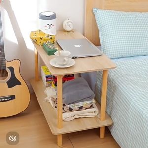 THEOMNIDESK Simple Sofa Side Table Double-layer Modern Living Room Corner Coffee Tea Table Bedroom Minimalist Bedside Locker