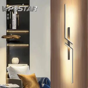 Minimalist LED Wall Lamp Strip Lights Lighting for Modern Bedroom Bedside Living Room TV Sofa Lobby Background Decor