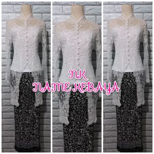 set kebaya akad nikah putih kebaya MURAH + longtorso dan rok prisket