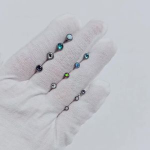 1PC G23 Titanium CZ Opal Stone Labret Lip Stud Push Pin Insertion Cartilage Tragus Helix Opal Earring Piercing Body Jewelry