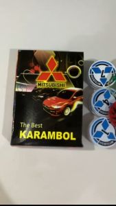 Biji Karambol Biasa Tebal 5 mm Motif Mitsubishi / Random | Koin Krambol Satu Lapis Original | Keping Kerambol 5mm | Coin Carambol Carrom Games