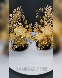 ดอกไม้สีทองดอกไม้คริสตัลดอกไม้ประดิษฐ์