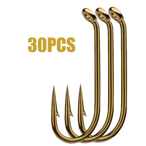 YUCONG 30PCS Fly Tying Hooks 8-12-14-16# Carbon Steel Fishhooks Bronze Barbed Trout Fishing Hooks Wet Wire Nymph Single Hooks