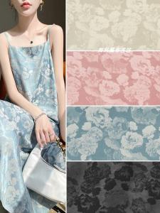 Rose Patterned Floral Acetate Imitation Jacquard Fabric for Summer Dresses Shirts Cheongsams