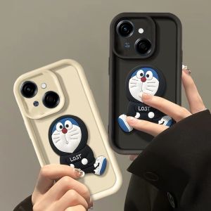 New Phone Case Tecno Spark Go 1 Spark30 Spark 30 Pro 30C 4G 5G Ins Cute Cartoon Fashion Stereoscopic Doraemon Doll Silicone Soft Casing with Simple Lanyard 2024