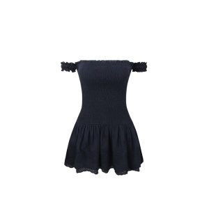 Mess Studio Spicy Girl Pure Desire Two-Way Wear Texture Waist-Cinching Strapless Dress Womens Summer Fashion Sweet Style
