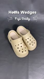 DERTA Sandal Wanita Jibbitz Charms Platform Penambah Tinggi Material Karet Eva Empuk Size 35-40