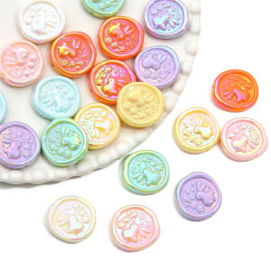 24x25mm 4pcs/bag Acrylic Cream Jade Rabbit Flat Beads For DIY Handmade Jewelry Accessories