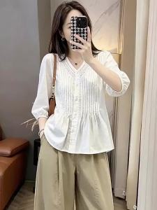 Stylish Summer Loose Cover-belly 3/4 Sleeve Shirt