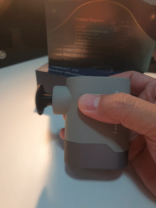 Smart Pocket Massage Gun 4 Heads 3 Massage Modes Brushless Motor 4.5H Battery Life 4.5mm Deep Massage Color Grey