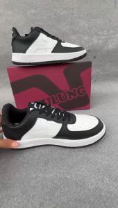sepatu kasual dan olahraga terbaru sepatu pria wanita sneakers hitam lis putih shoes