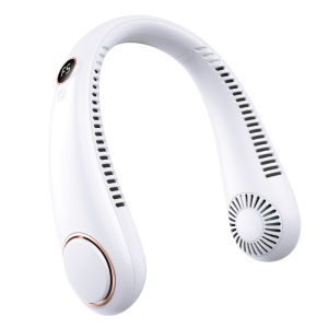 Quạt Mini Gắn Cổ USB Có Thể Sạc Lại 5 Tốc Độ Có Thể Điều Chỉnh Máy Làm Mát Không Khí Cho Thể Thao Ngoài Trời Văn Phòng Tại Nhà Làm Mát Mùa Hè Quạt Cầm Tay
