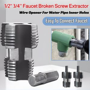 Water Pipe Inner Hole Thread Opener 1/2 3/4 Faucet Broken Screw Extractor Triangular Valve Water Pipe Sliding Thread Broken Pipe