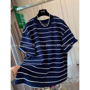FLICBS | Extra Large Navy Blue Striped Short Sleeve T-Shirt