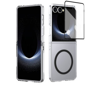szhaiyu | Shockproof Hard PC Phone Case For Samsung Galaxy Z Flip 8 7 6 5 4 With Screen Film For Magsafe Magnetic Wireless Charging Cover