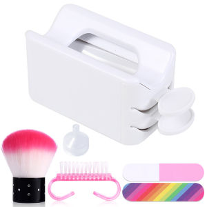 LINMANDA Dip Powder Recycling Tray with Cleaning kIt Nail Rhinestones Glitter Pearl Recycling Saving Tool Nails Tech Must Have