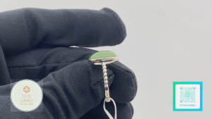 SG LOCAL - Authentic Hetian Jade 925 Silver Ring 和田玉碧玉925银戒子