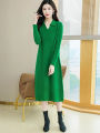Polo Neck Loose Oversized Sweater Dress. 