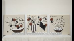 ️【3in1 】Lukisan Relief Hiasan/3PCS Modern luxury decorative 3D handicraft lucky painting/6017