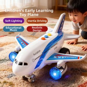 Music Story Inertial Light Durable Toy Airplane Large