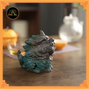 Lư xông trầm hương Kỳ Lân Long Quy lư hương xông Nhang nụ bằng Gốm Cao Cấp chiêu tài lộc Diệu Tâm