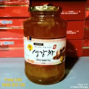 Mật ong gừng hàn quốc Ginger Tea chính hãng lọ 1kg - Trà gừng mật ong phòng viêm họng cảm lạnh - tranglinh