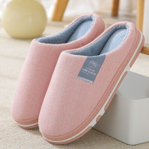 Mens Cotton Slippers Indoor Home Use Anti-Slip Elderly Warmth Velvet Home Shoes Comfortable Soft Rubber Bottom