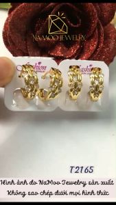 Khuyên Tai Đan Xen Đính Đá T2165