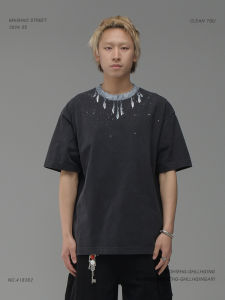 American Style Heavyweight Casual Short Sleeve T-Shirt Men Fashion Trendy Brand Premium Feeling round Neck Loose Half Sleeve