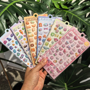 Kawaii --3D Jelly Resin Stickers Cute Cartoon Sparkle Transparent Decals for Scrapbooking Phone Case Laptop DIY Decor-- In Stock
