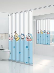 Bathroom Shower Curtain Partition Bathroom Covering Mildew-Proof Punch-Free High-End Door Curtain Shower Water-Repellent Cloth Bath Curtain