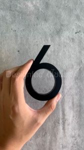 ป้ายบ้านเลขที่สแตนเลสสีดำ สูง 10 cm นูน 1.5 cm ป้ายเลขที่บ้าน ป้ายสวยโมเดิร์นมินิมอล สวยทนDesignfac