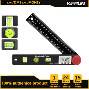 [คลังสินค้าพร้อม] รุ่น KIPRUN ตัวหามุมดิจิตอล4 In 1 Digital ไม้บรรทัดวัดมุม & เครื่องมือมัลติฟังก์ชั่นไม้บรรทัดวัดระดับการวัดมุมเครื่องมือแนวนอนแนวตั้งและวงกลมระดับ7นิ้ว190มม.0-999 จอแสดงผล LCD