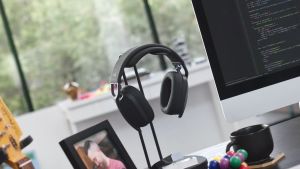 Logitech Zone Vibe 100 Lightweight Wireless Over Ear Headphones with Noise Canceling Microphone