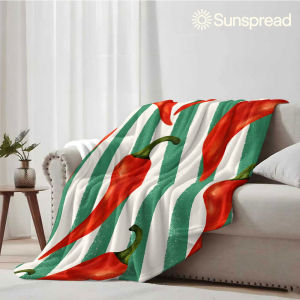 Beast Kingdom | chili pepper stripe Soft Warm Flannel Blanket Lightweight Cozy Christmas Halloween Home Decor Room