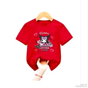 Atasan Kaos Anak Perempuan KUROMI Usia 1-12 Tahun
