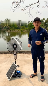 BẢO HÀNH 24 THÁNG - Quạt sạc tích điện năng lượng mặt trời solar fan có loa Bluetooth hs891 không chổi than 16 inch 25w 25000 mAh tích hợp sạc USB và đèn chiếu sáng sạc điện và năng lượng mặt trời