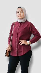 Kemeja Wanita Lengan Panjang Polos Terbaru Kemeja Kerja Formal