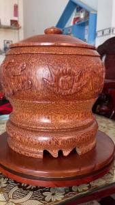 TẶNG ẤM TRÀ -  Có Video -  Bình giữ nhiệt  Bộ Giữ ấm trà bằng gỗ dừa LONG LÂN QUY PHỤNG - HÀNG LOẠI 1  - mỹ nghệ dừa Bến Tre - DANH DUA SHOP