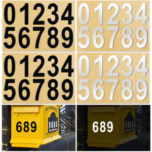 0-9 Car Number Reflective Sticker Car Motorcycle License Plates Reflective Digital Label Sticker Mailbox House Number Reflective Stickers