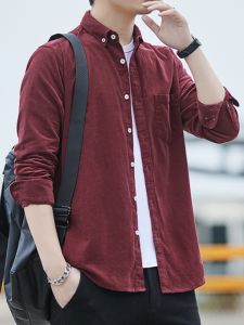 Áo Sơ Mi Nam Cotton Lanh Dày Dặn Mùa Xuân Thu Kẻ Sọc Dài Tay Rộng Rãi Có Lót Lông Cừu Chất Liệu Cotton Nguyên Chất Thời Trang Công Sở Thường Ngày