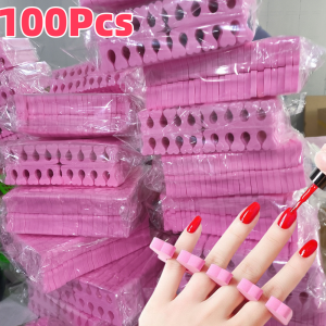 100Pcs/Pack Nail Art Finger Toe Separators Soft Heart-Shape Sponge Fingers Foot Separator Bulk Manicure Pedicure Care Tools Kits